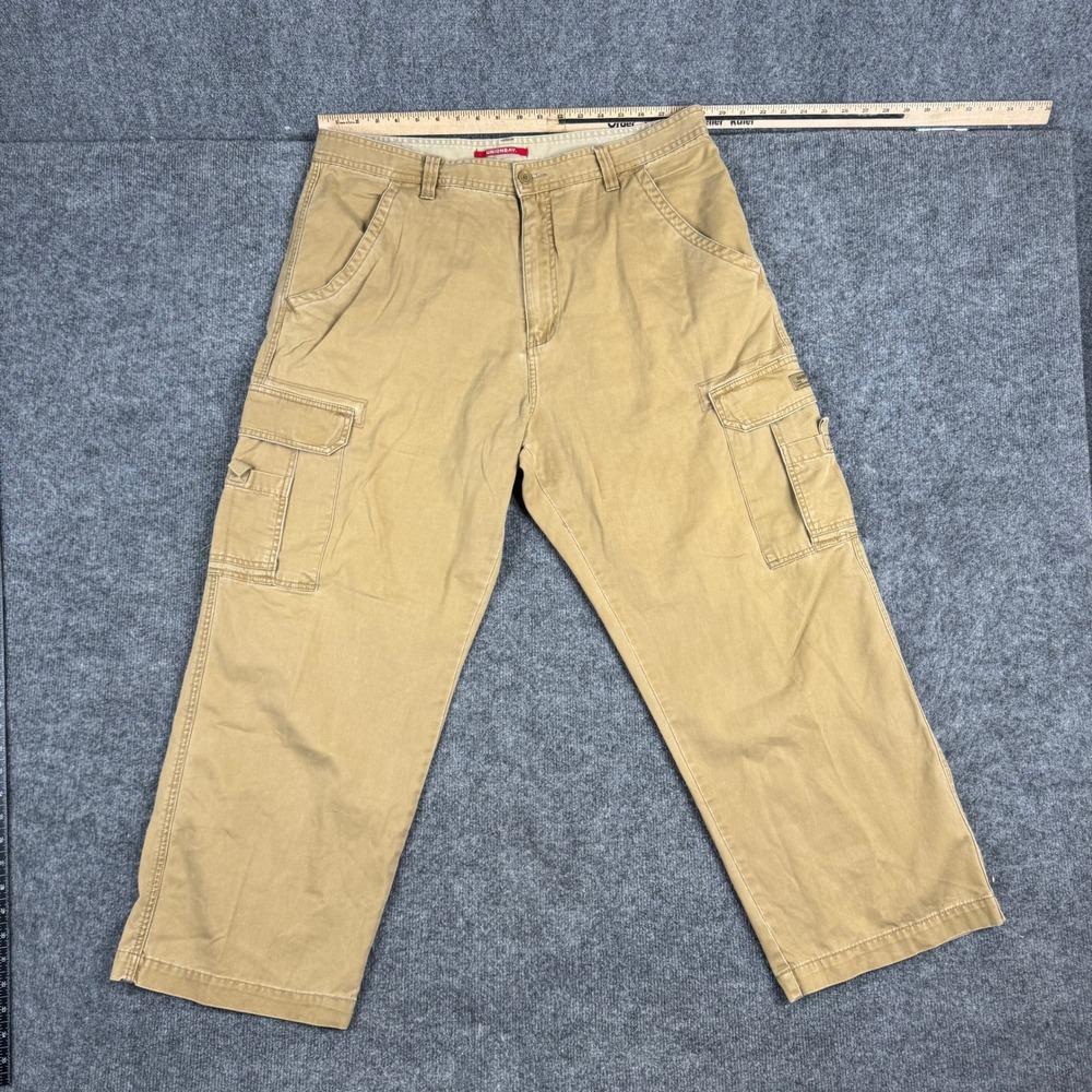 Unionbay Cargo Pants Mens Size 38x30 Tan Khaki Relaxed Fit Workwear‎ Pocket